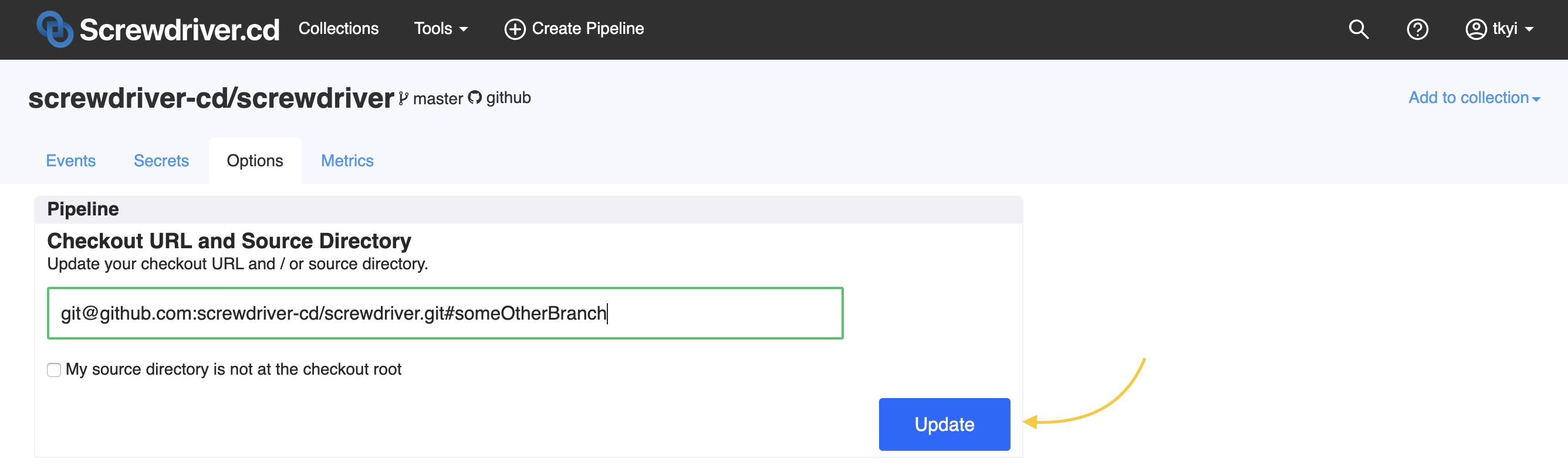 Update a pipeline